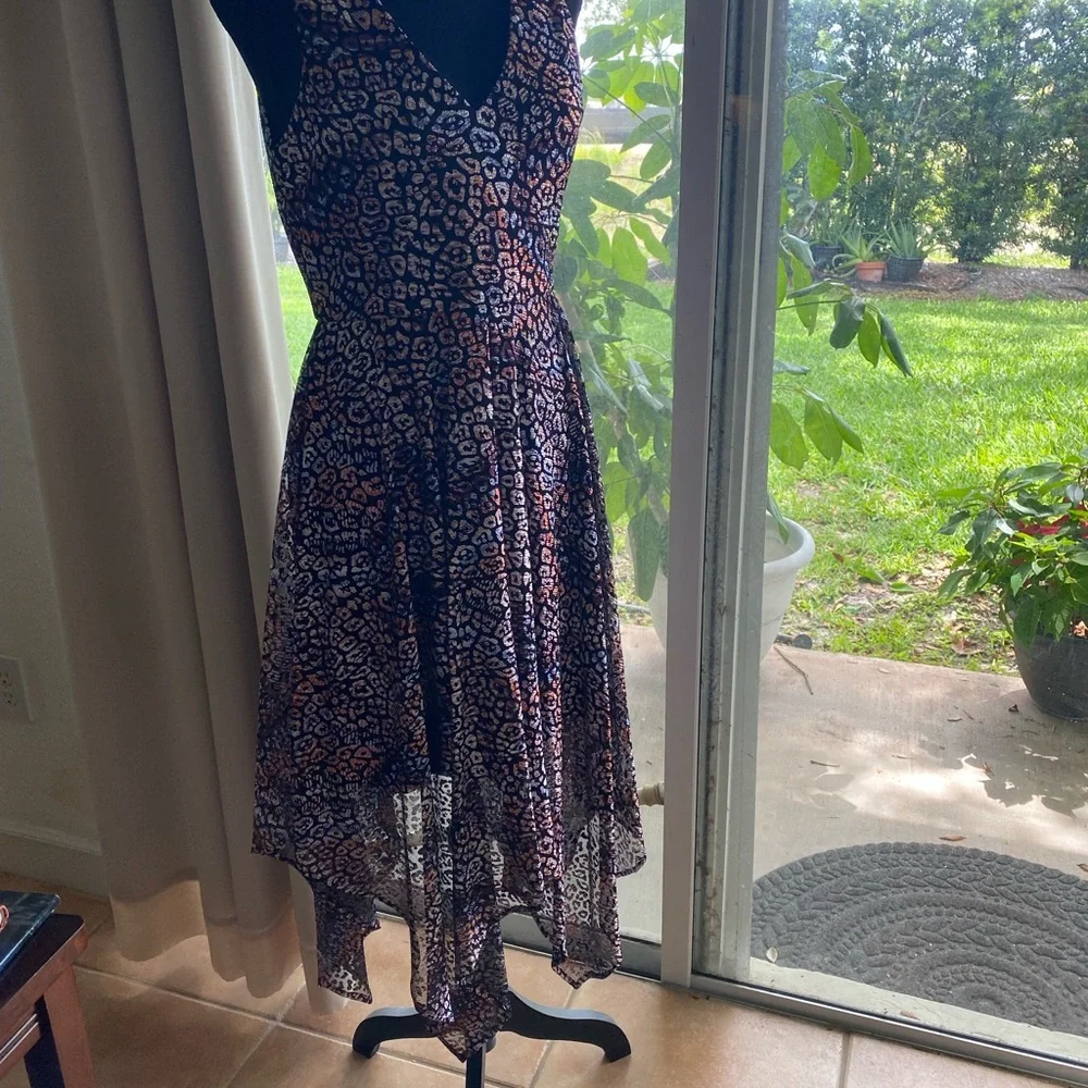 Kensie Pink and Black Sleeveless V-Neck Sundress - Picture 3 of 6